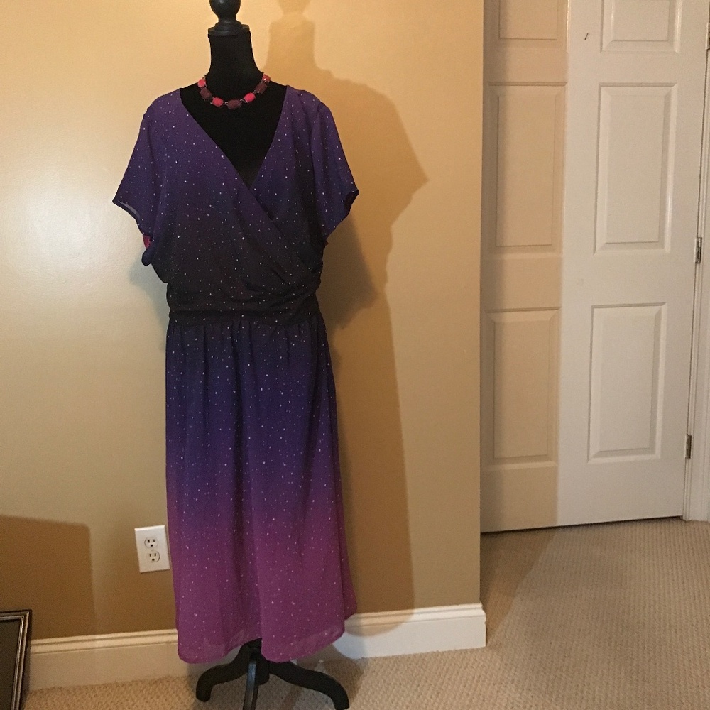 Elegant Purple and Pink Women's Dress
